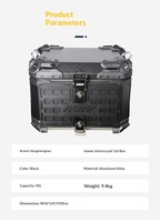 Boîte à bagages arrière pour moto en alliage d'aluminium 45L/55L, à dégagement rapide, pour le tourisme