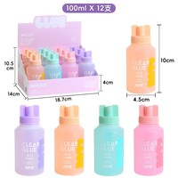 Colle liquide transparente couleur macaron, écologique et lavable, pour loisirs créatifs enfants, école, bureau, papeterie, logo OEM