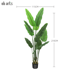 OH sanat düşük fiyat yapay gezgin palmiye ağacı kapalı bitki dikey paneller dekorasyon bitki için yeşil bırakır - Product Image 2