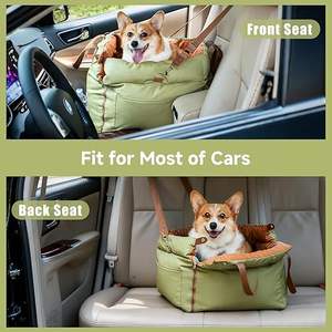 Cama para Mascotas de Cuero PU Premium para Asiento de Coche, Transportín de Viaje para Mascotas Extraíble y Lavable con Hebilla de Seguridad, Resistente al Desgaste y Fácil de Limpiar - Product Image 5