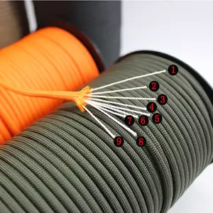 4mm 550 lbs Paracord braided nylon rope outdoor use light rope with 10 cords parachute rope