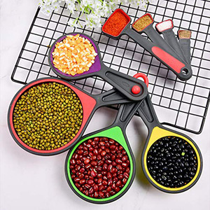 Tasses et cuillères à mesurer souples en silicone pliables, tasses à mesurer portables en silicone de qualité alimentaire pour la pâtisserie - Product Image 5