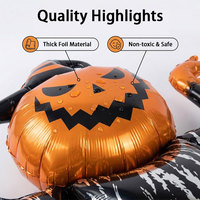 Nouveauté 2026 Grands Ballons en Aluminium 3D Autoportants et Durables pour Halloween, Décorations de Fête (Citrouille, Pierre Tombale, Arbre), Fournitures Gonflables
