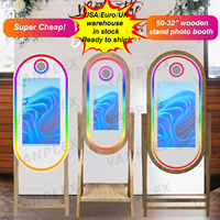 All-in-One Magic Mirror Photo Booth with Camera and Printer | Solid Wood 32" Touch Screen, Computer, Flight Case