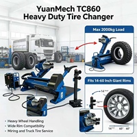 YuanMech Super Entièrement Automatique TC860 Démonte-pneus Électrique Hydraulique pour Pneus Miniers OTR 14-60 Pouces Max 2000kg Machine de Réparation de Roues Lourdes