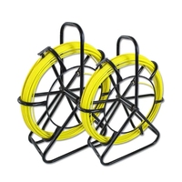 Nouveau Tire-Câble à Roues en Fibre de Verre Flexible 8-16mm 30-400m, Tige de Poussée de Conduit Portable en PRV pour Câbles