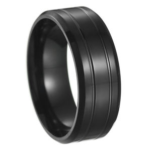 Anello all'ingrosso in titanio con doppio Slot da uomo anello di fidanzamento per coppia con anello di moda per gioielli regalo - Product Image 2