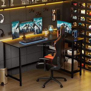 Nhà văn phòng máy tính bàn với kệ tiết kiệm không gian chơi game Bàn góc bảng cho công việc viết và nghiên cứu - Product Image 3