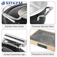 XINGPAI fournitures de restauration buffet en acier inoxydable 4L chauffe-plats électriques de couleur noire pour mariage