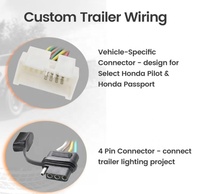 Faisceau de câblage de remorque à 4 broches pour 2016-2023 H-onda Pilot et 2019-23 Passport Vehicle Side Towing Harness for Trailer Light Connect