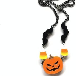 Collar con Colgante de Murciélago y Calabaza de Acero Inoxidable, Estilo Punk, para Mujer, Accesorios Personalizados, Joyería de Moda, Regalo de Halloween - Product Image 3