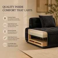 Canapé modulaire sectionnel moderne en tissu écologique avec chaise longue, design en forme de L, garni d'éponge, pour appartement et hôtel