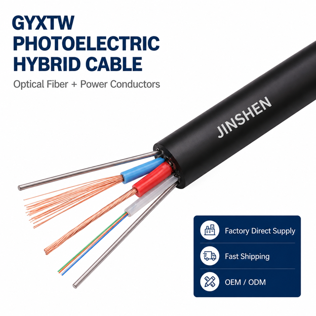 GYXTW Photoelectric Hybrid Fiber Optic Cable Fiber Power Composite Cable for Outdoor Telecom Networks OEM ODM Factory Supply