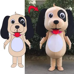 OEM tasarım peluş karikatür hayvan köpek maskot kostümleri promosyon yetişkin maskot kostüm