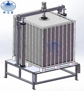 अर्द्ध स्वचालित उच्च दबाव ibc ढोना क्लीनर, उच्च दबाव IBC ढोना वॉशर IBC टैंक की सफाई और rinsing के लिए कंटेनर