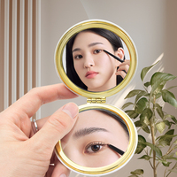 Miroir de poche compact blanc à sublimation or rose avec logo personnalisé Miroir à main de maquillage cosmétique