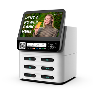 สถานีเช่าแบตเตอรี่สำรองค<span class=keywords><strong>ว</strong></span>ามจุสูง 8000 มิลลิแอมป์ 6 ช่อง รองรับการชำระเงินแบบ Tap to Pay ในประเทศสหภาพยุโรป: รองรับ POS พร้อมป้ายไฟ LED - Product Image 3