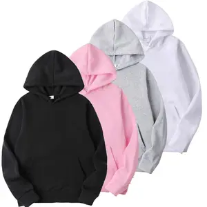 Bordados personalizados Impressão Do Logotipo Em Estoque Hoodies Camisola Personalizada Em Branco Unisex Streetwear Hoodies Brancos