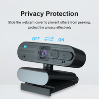 Cámara Web Profesional Full HD 1080P USB con Sensor CMOS Integrado, Enfoque Automático y Micrófono para PC/Laptop/Escritorio