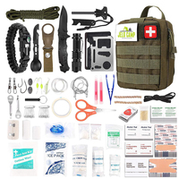 Kit de survie populaire de 216 pièces, outils et trousse de premiers soins, essentiel pour les aventures en pleine nature, kit de survie d'urgence pour la randonnée