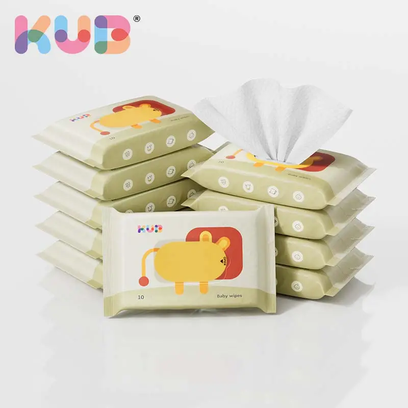 KUB Lingettes pour bébés en stock en gros tissu épaissi non tissé non parfumées bio peau sensible lingettes humides pour bébés