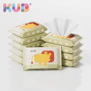 Toallitas húmedas KUB para bebés, venta al por mayor, tela no tejida gruesa personalizada, toallitas de agua para bebés orgánicas sin perfume para piel sensible