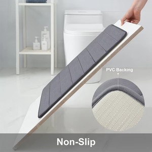 <span class=keywords><strong>Tapis</strong></span> de bain et de douche antidérapant en polaire corail écologique avec support en <span class=keywords><strong>mousse</strong></span> à mémoire de forme, motif uni, vente en gros - Product Image 2