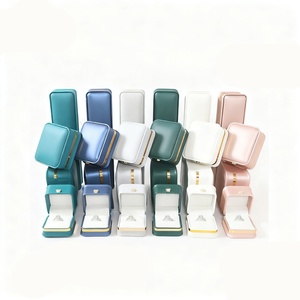 Custom Logo High Quality Square Simple <b>Leather</b> Suede Insert Boxes Ring Necklace <b>Bracelet</b> Gift Packaging Plastic Jewelry Box - Product Image 6