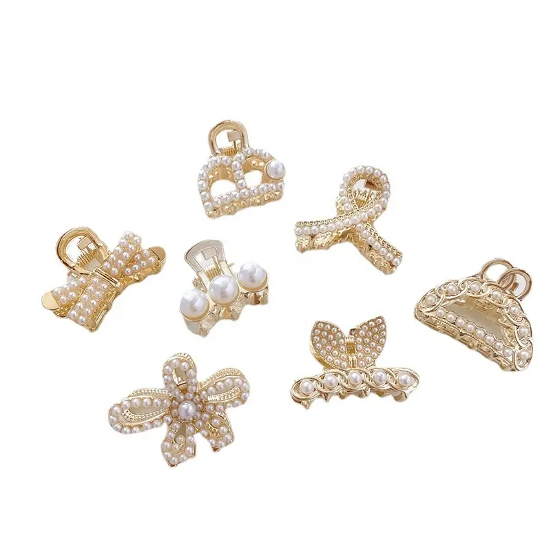 Mini pinces à cheveux de luxe perle en métal doré pince à cheveux papillon accessoires de cheveux pour femmes