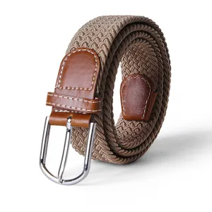 Ceintures en tissu personnalisées pour hommes ceinture extensible tressée à taille élastique en polyester pour hommes