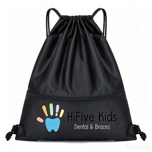 Sac à dos promotionnel personnalisé avec cordon de serrage, sac de sport pliable, sac à cordon pour la gym, les sports, les voyages et les activités de plein air - Product Image 4