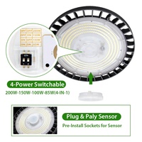 85w 100w 150w 200w commutable Ip65 éclairage industriel Highbay pendentif rond luminaire de magasin Ufo Led High Bay Light