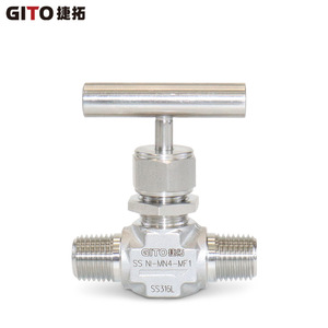 Robinet à aiguille monocommande haute pression 3000 PSI en acier inoxydable 316L forgé avec double filetage externe pour gaz, eau et huile - Product Image 5