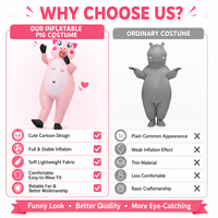 Costume de mascotte gonflable pour fête cosplay, combinaison amusante pour déguisement