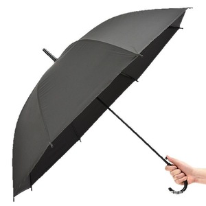 Paraguas negro mate de 90 cm de diámetro, semiautomático, con mango largo tipo gancho, para uso en lluvia y sol. - Product Image 5