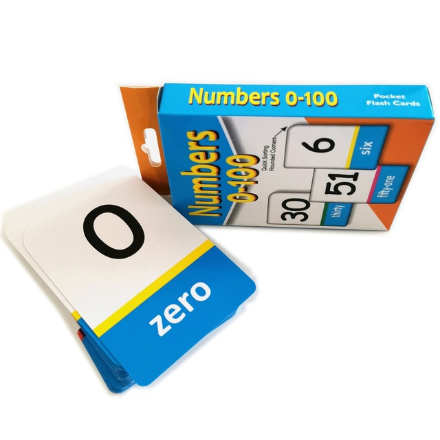 Wholesale 51 Cards 0-100 Digital Flash Cards Children Enlighten Mathematics Flashcard Education English Learning Literacy Cards