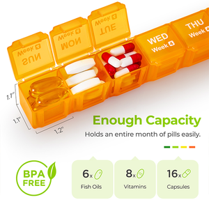 Bulk PP Silicone Moisture-Proof Large 28 Days Medication Organizer <b>Case</b> <b>For</b> Senior Daily Supplement Storage - Product Image 3