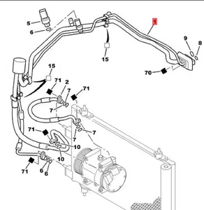 Pièces d'auto pour Citroen C4 Peugeot <span class=keywords><strong>307</strong></span> Nouveau 2.0 16V Climatisation Tuyau AC Tuyau 9648136680 6460QJ - Product Image 2