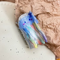 Pince à cheveux en acrylique motif fruit de dessin animé, pince à cheveux française pour femmes et filles, accessoires de printemps, maintien solide pour cheveux épais ou fins