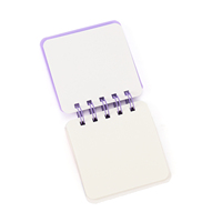 Carnet à spirale violet avec breloque 3D, motif gâteau marguerite, bulle de discours 'Je t'aime', couverture en silicone Kawaii, découpe lune croissante et cœur, cadeau