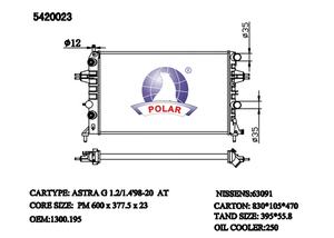 Radiateurs de pièces automobiles pour OPEL ASTRA G Fournisseur d'accessoires de radiateurs 1300212 1300195 1300256 9119481 09119481 - Product Image 2