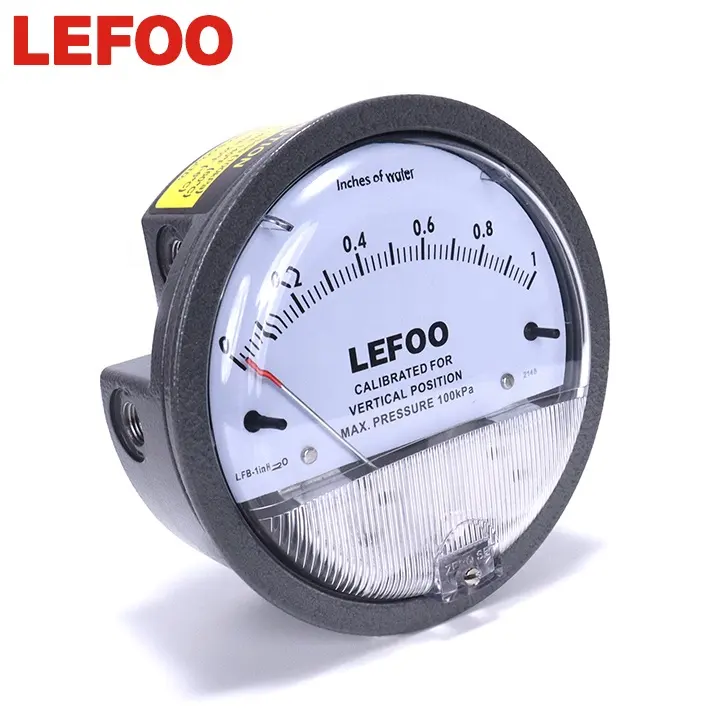 LEFOO 0-10000Pa manometer diferensial pengukur tekanan udara diferensial meteran tekanan manometer gauge untuk sistem HVAC