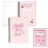 Vente directe usine – Ensemble de papeterie personnalisable avec bloc-notes détachable, carnet spirale A5 mignon et kawaii à motif nœud