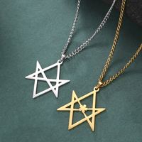 Collier vintage en acier inoxydable Myshape, pendentif hexagramme, symbole religieux, Thélème, géométrie sacrée, amulette, bijoux spirituels