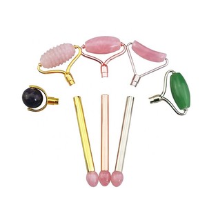 Rodillo <span class=keywords><strong>de</strong></span> jade con logotipo personalizado, masajeador <span class=keywords><strong>de</strong></span> <span class=keywords><strong>doble</strong></span> cabeza DIY, herramienta Gua Sha con piedras naturales, rodillo <span class=keywords><strong>de</strong></span> microagujas - Product Image 2