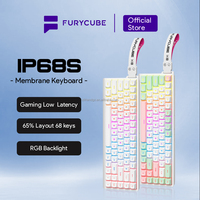 FURYCUBE IP68S Wireless Mechanical Feel Keyboard RGB Multiple Lighting Effects Anti-Ghosting English Layout for Daily Office