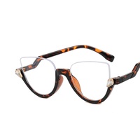 Lunettes à strass de luxe, monture tendance et anti-lumière bleue pour femme