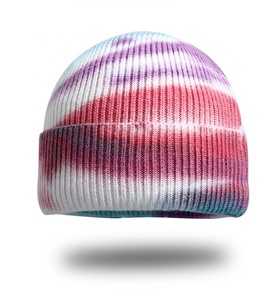 Gradient Tie Dyed Chapeau tricoté pour femmes et hommes Sports de plein air Escalade de <span class=keywords><strong>montagne</strong></span> Tendance Épaissie Oreille Chaude <span class=keywords><strong>Bonnet</strong></span> - Product Image 4