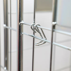 4 पक्षों फोल्डेबल स्टील वायर जाली रोलिंग ट्रॉली पिंजरे रोल कंटेनर कंटेनर कंटेनर कंटेनर, रसद कार्गो परिवहन के लिए 500 किलोग्राम भार क्षमता के साथ - Product Image 6