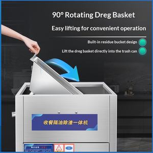 Высококачественный гравитационный маслоотделитель из нержавеющей стали для ресторанов и коммерческих кухонь со встроенным контейнером для отработанного масла и мусорным баком - Product Image 4